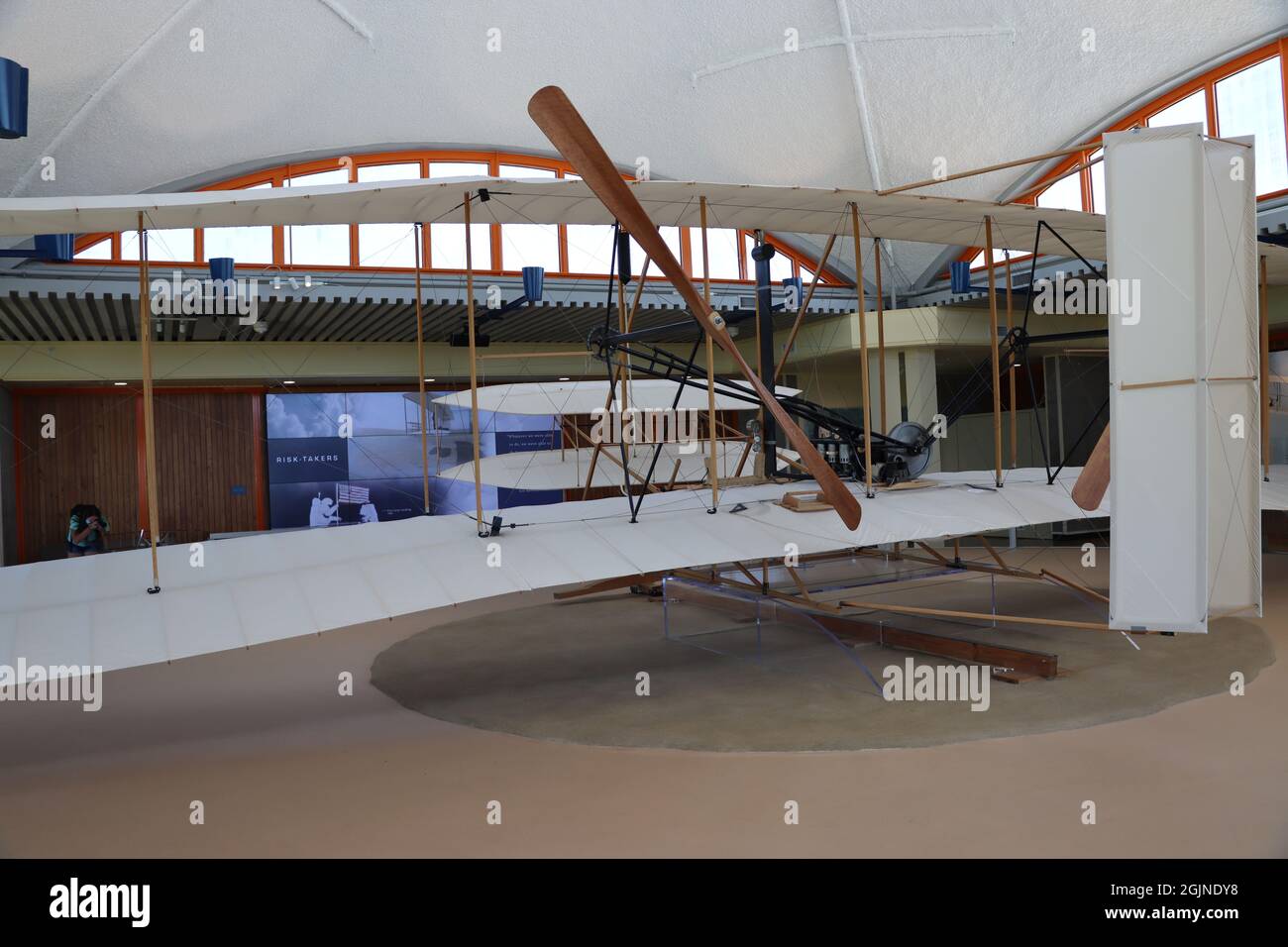 Picture of Wright Brothers displayed at National Monument Stock Photo