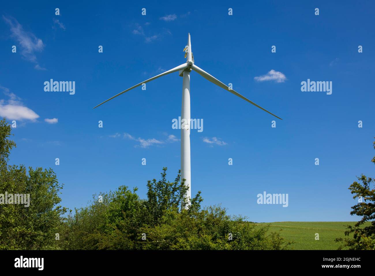 Broken wind turbine at EDF Energy’s Park Spring Wind Farm, near