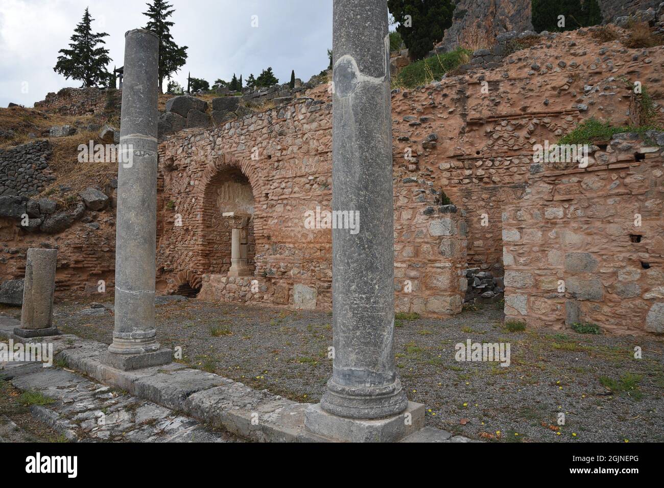 Ancient marble columns of the Doric order Temple Niche of Krateros a ...