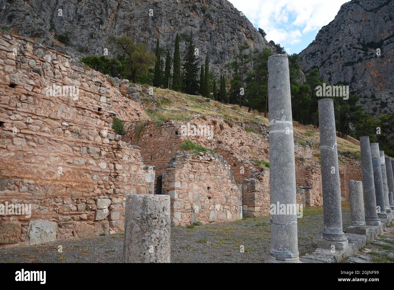 Ancient marble columns of the Doric order Temple Niche of Krateros a ...
