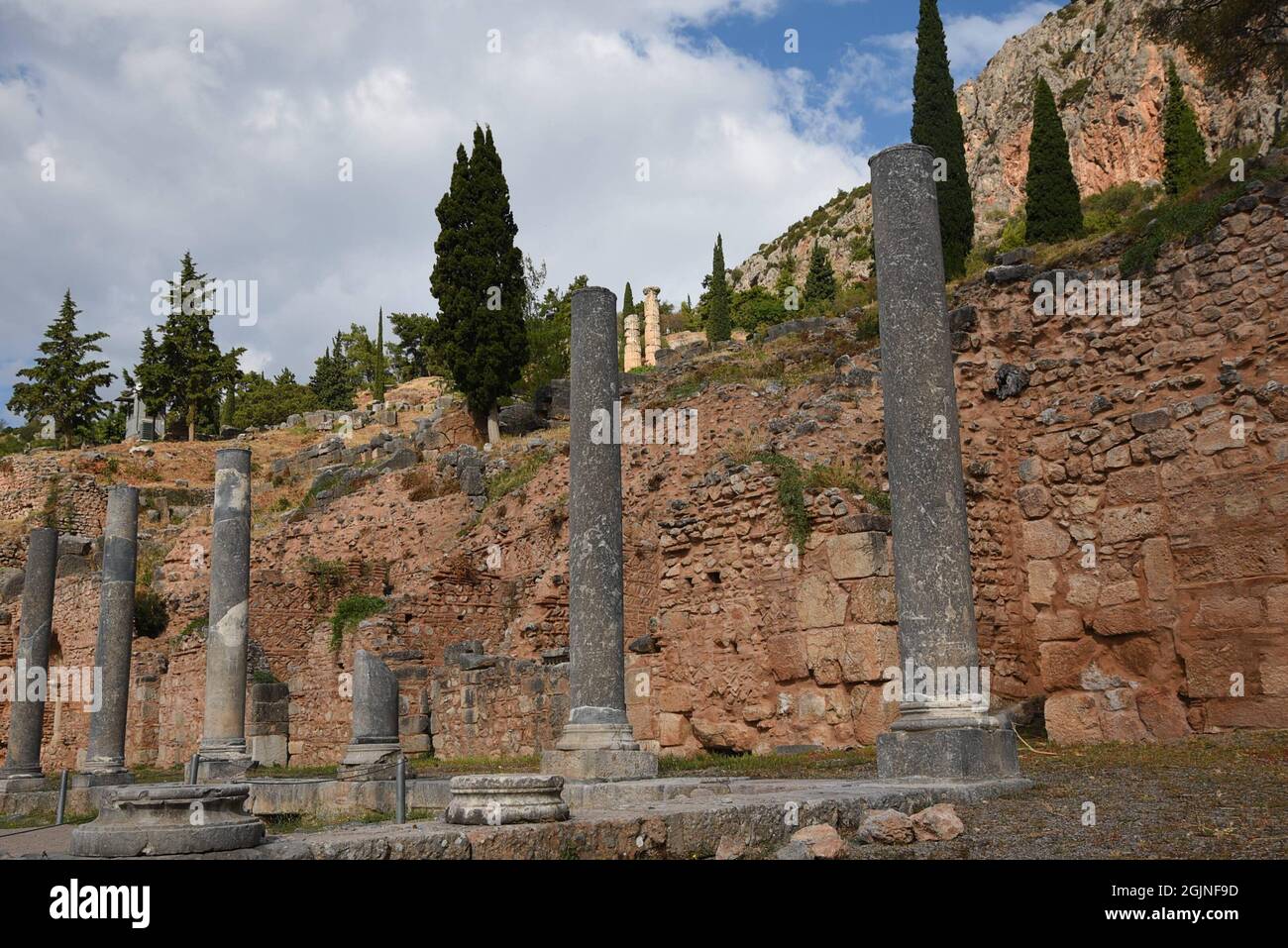 Ancient marble columns of the Doric order Temple Niche of Krateros a ...