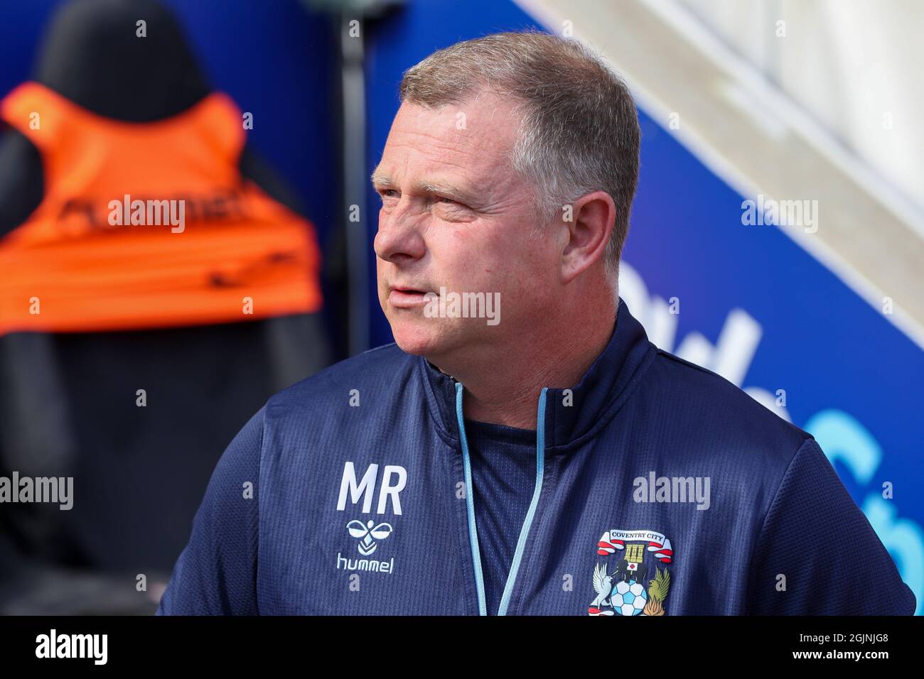 Coventry, UK. 11 September 2021.  Coventry City's manager Mark Robins before the Sky Bet Championship match between Coventry City and Middlesbrough at the Ricoh Arena, Coventry on Saturday 11th September 2021. (Credit: John Cripps | MI News) Credit: MI News & Sport /Alamy Live News Stock Photo