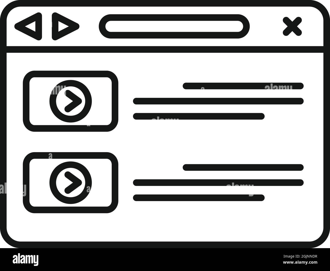 Browser interface icon outline vector. Computer window Stock Vector ...