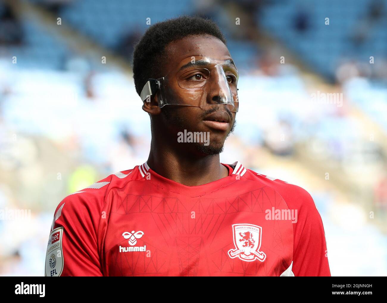 Middlesbrough's Isaiah Jones during the Sky Bet Championship match at The Coventry Building Society Arena, Coventry. Picture date: Saturday September 11, 2021. Stock Photo
