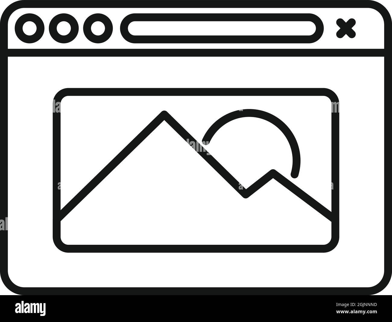 New browser icon outline vector. Internet computer Stock Vector Image ...