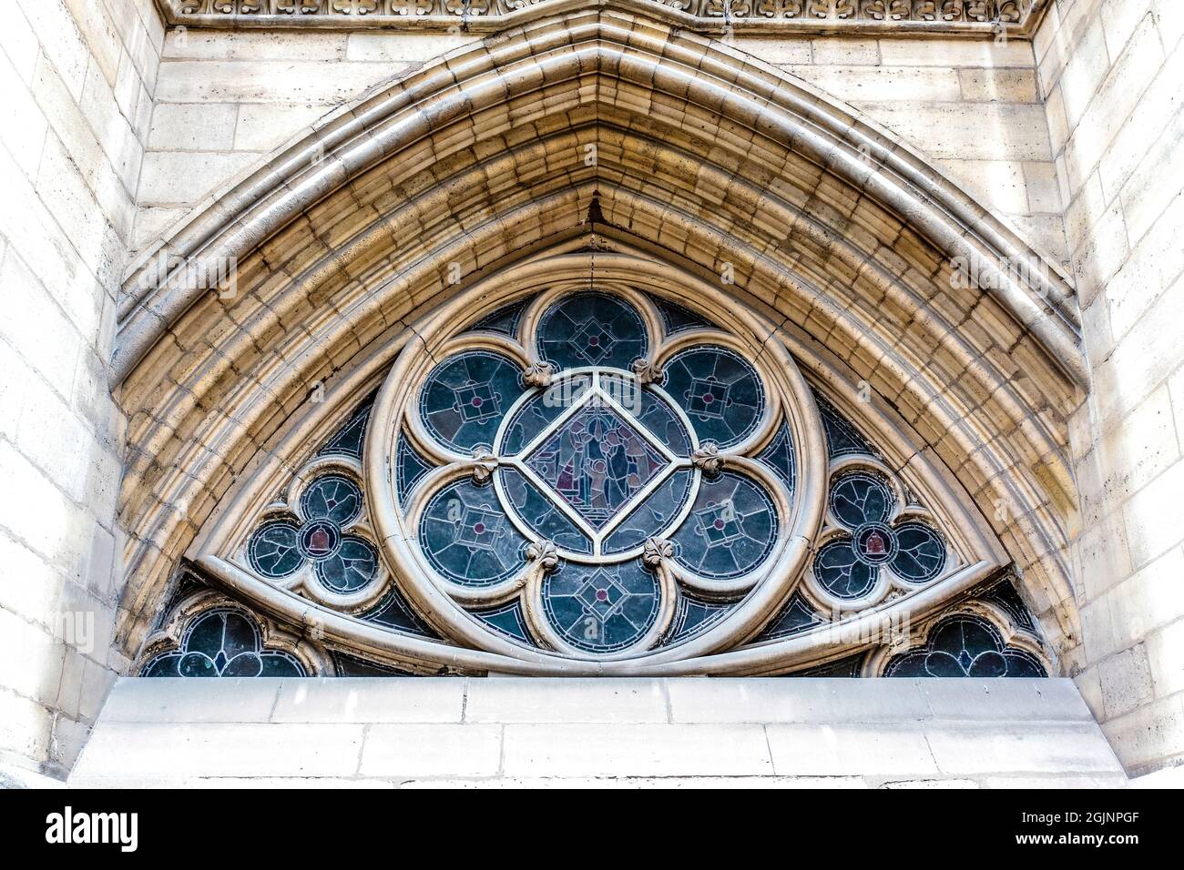 Exterior window of the Sainte Chapelle, Ile de la Cite in Paris, France ...