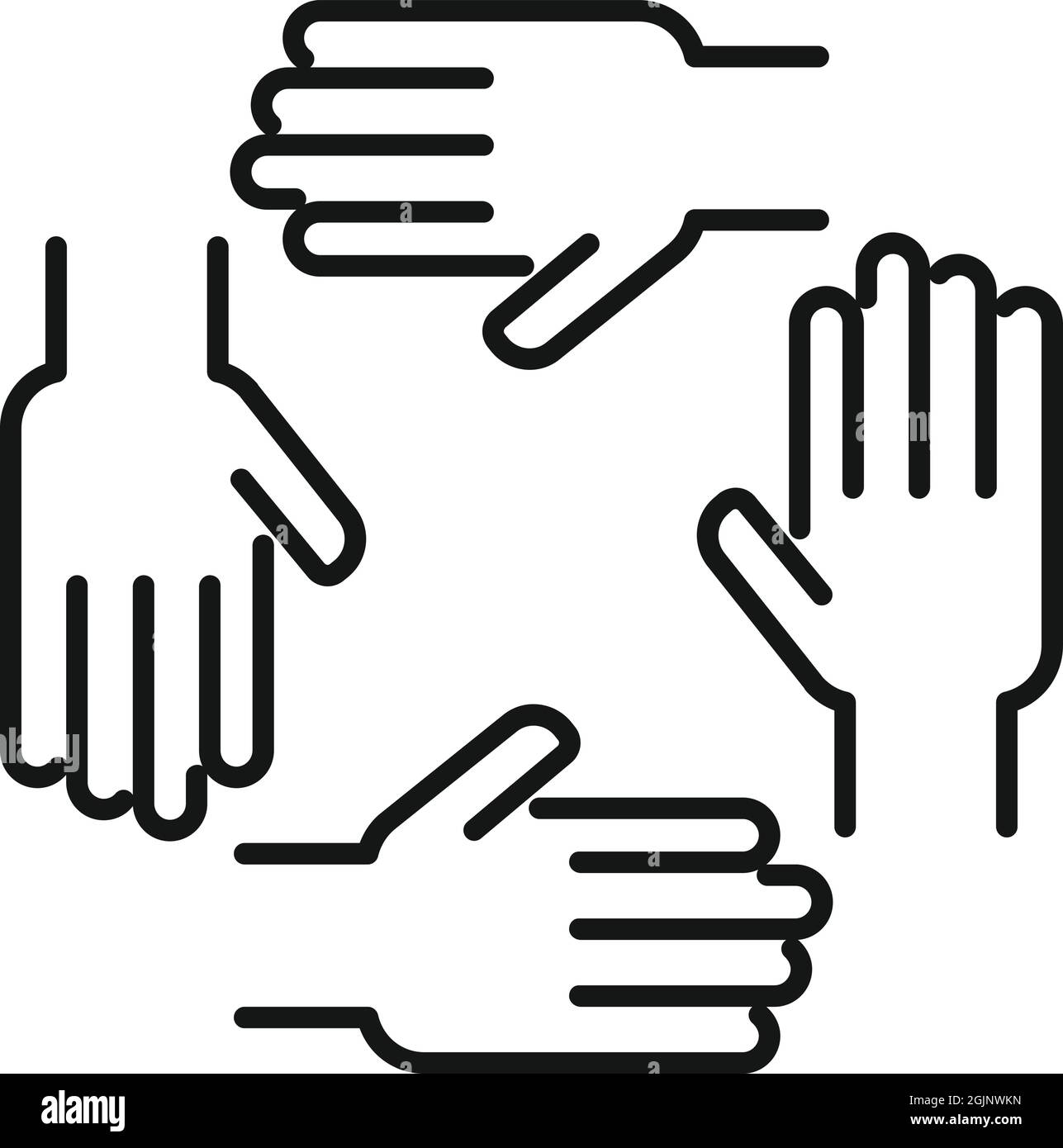 Trust teamwork icon outline vector. Partnership business Stock Vector ...