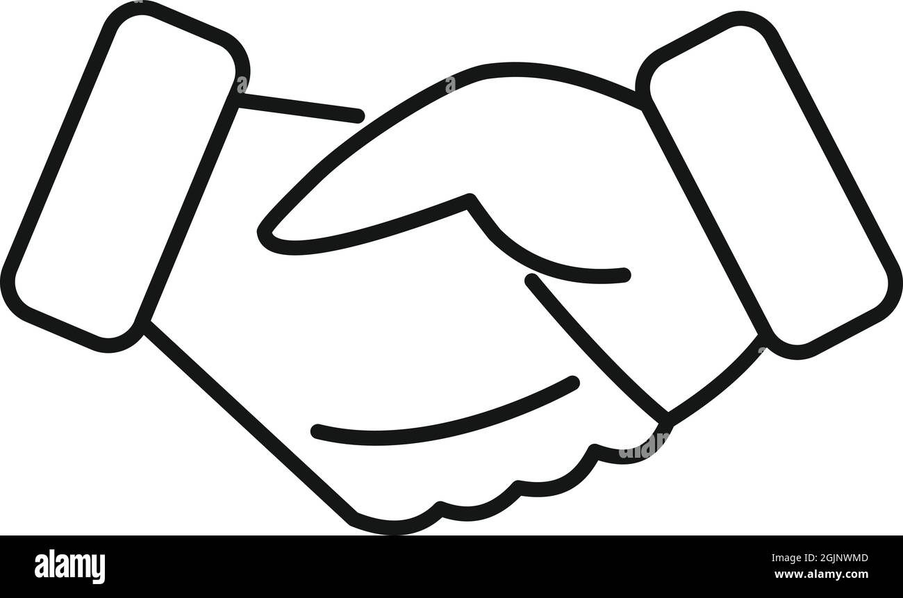 Trust handshake icon outline vector. Hand deal Stock Vector Image & Art ...