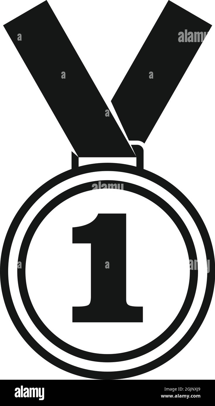 Gold medal icon simple vector. Ribbon metal Stock Vector Image & Art ...
