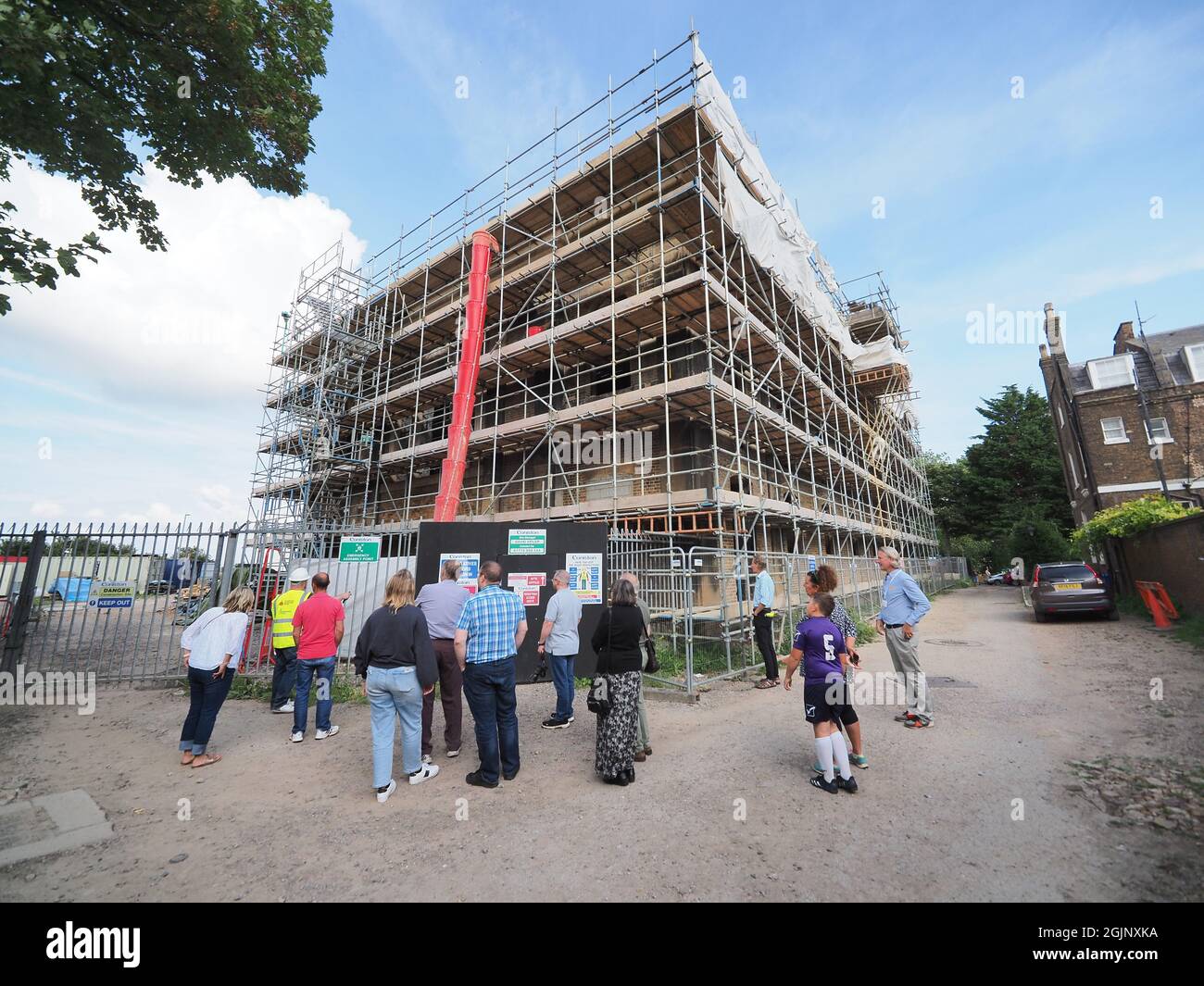 Sheerness, Kent, UK. 11th September, 2021. Sheerness Dockyard church is being rebuilt after a fire in 2001 thanks to lottery funding. Today Sheerness Dockyard Preservation Trust held a Heritage Open Day (part of England's biggest national heritage festival) to show members of the public the progress so far on one of the South East's most important historic buildings at risk. Credit: James Bell/Alamy Live News Stock Photo