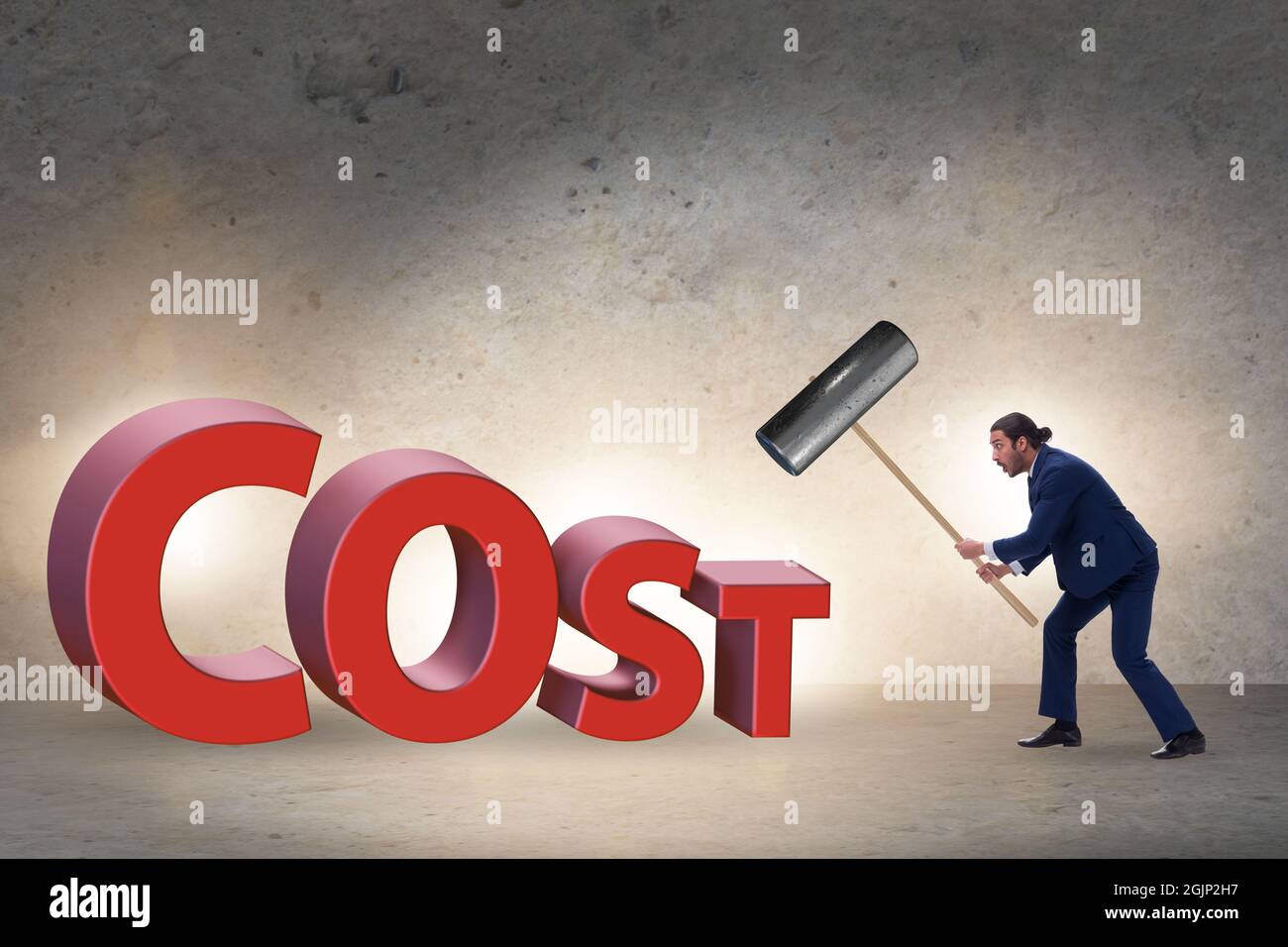 Cost optimisation concept with the falling costs Stock Photo Alamy