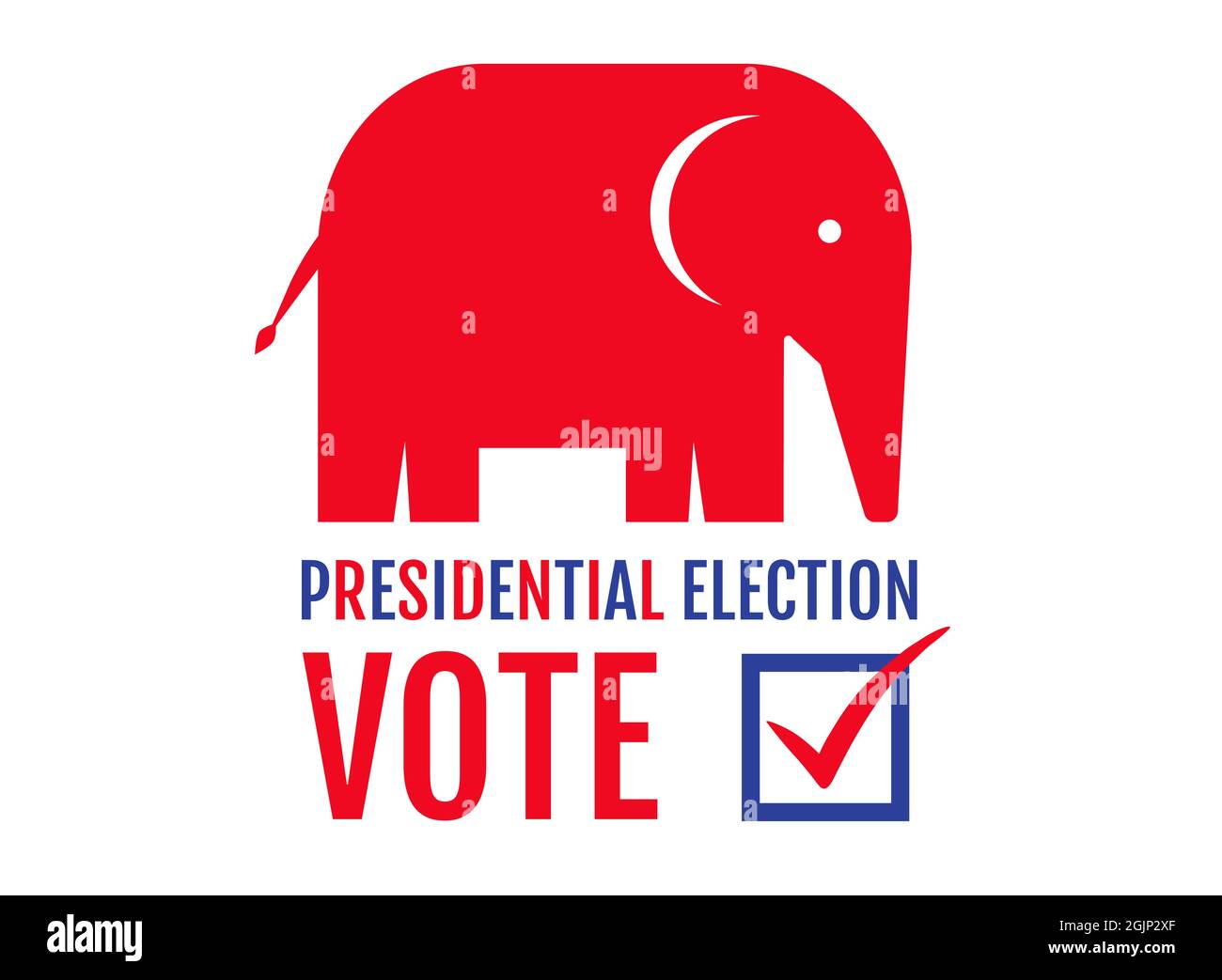 Vector vintage banner for 2024 presidential election in USA. Vector illustration of elephant from republican party. Vote 2024. Stock Vector