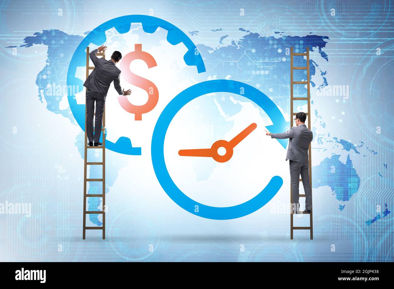 Time is money concept with the businessman Stock Photo - Alamy