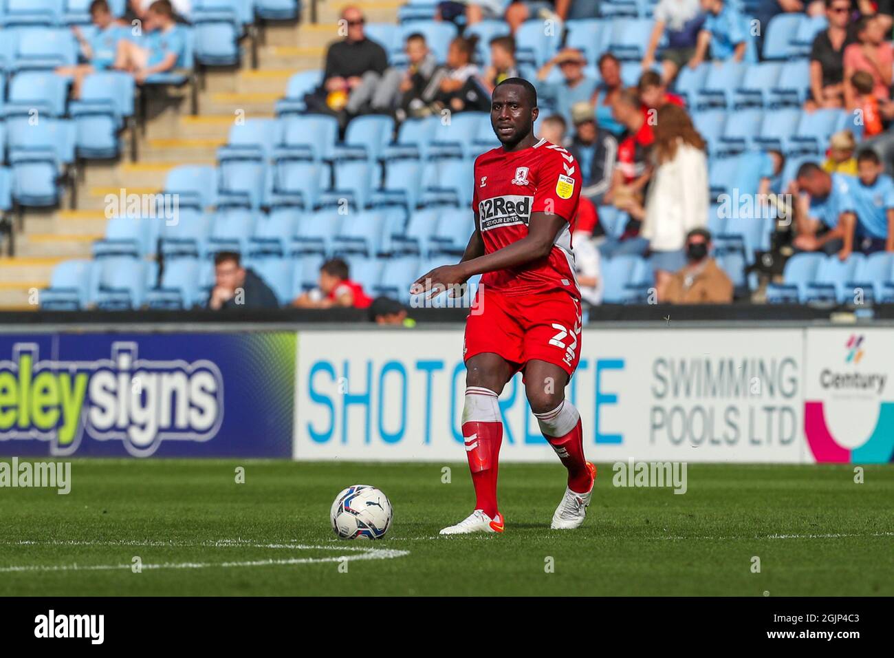COVENTRY, UK SEPT 11TH Middlesbrough's Sol Bamba during the second half of the Sky Bet Championship match between Coventry City and Middlesbrough at the Ricoh Arena, Coventry on Saturday 11th September 2021. (Credit: John Cripps | MI News) Credit: MI News & Sport /Alamy Live News Stock Photo
