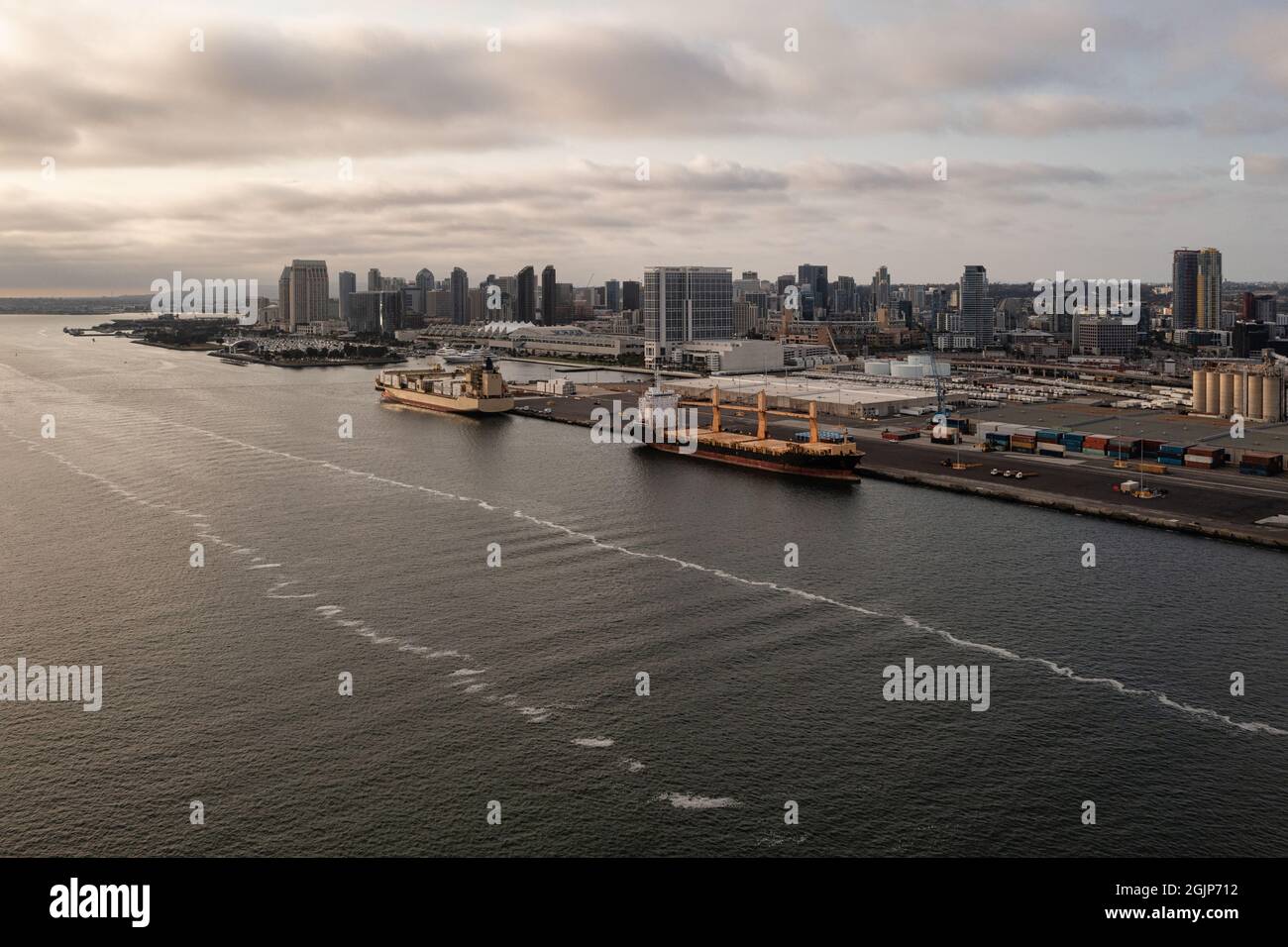 Large freight ships docked at San Diego Harbor Stock Photo Alamy