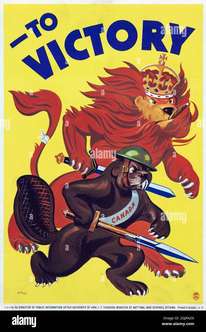 'To Victory' WWII poster from Canada, 1939-45 Stock Photo