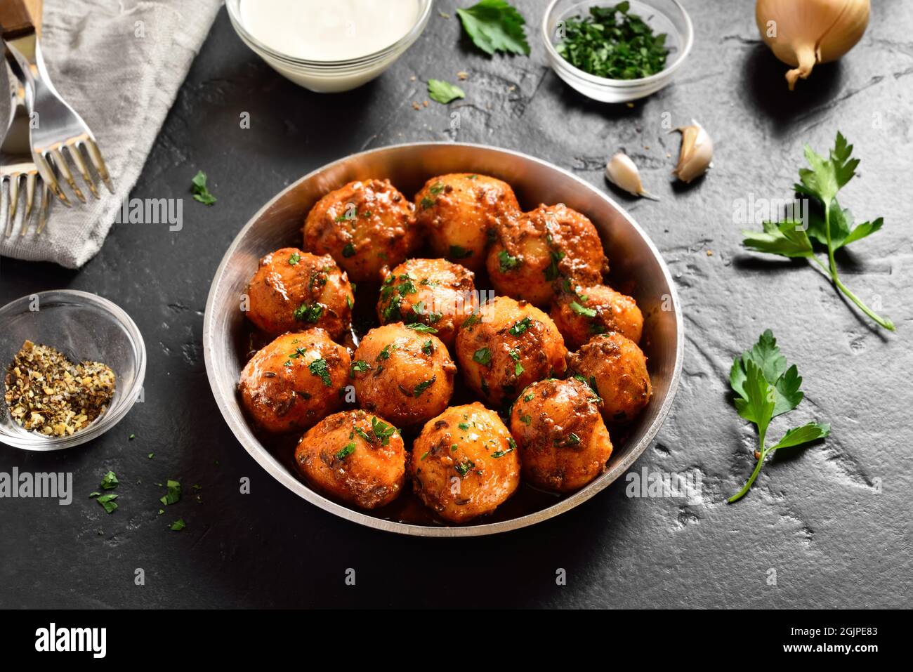 Bombay potatoes. Pan fried little baby potatoes with jeera seeds and