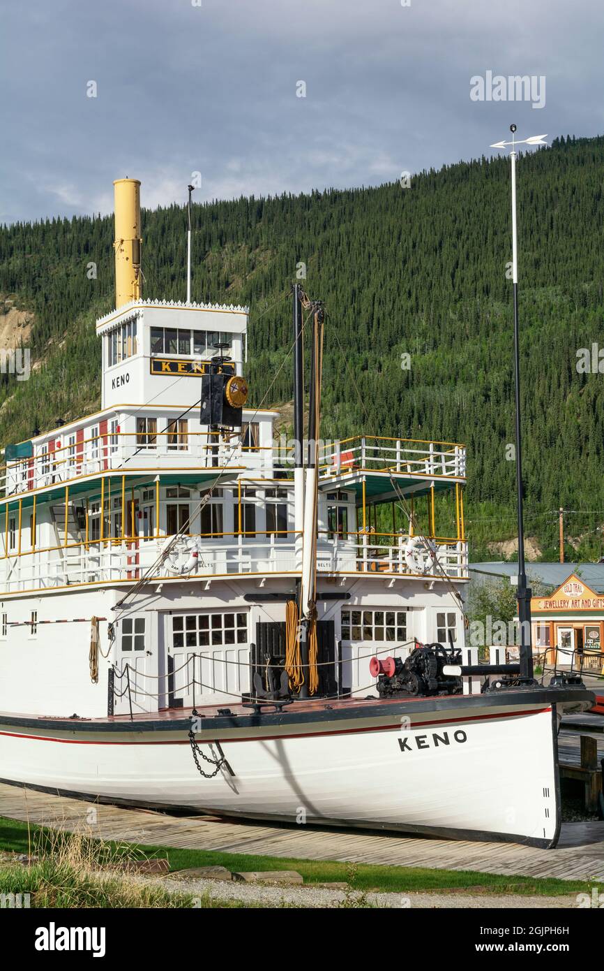 Canada, Yukon Territory, Dawson City, S S Keno, sternwheel paddle steamer operated on Yukon River 1922-1951 Stock Photo
