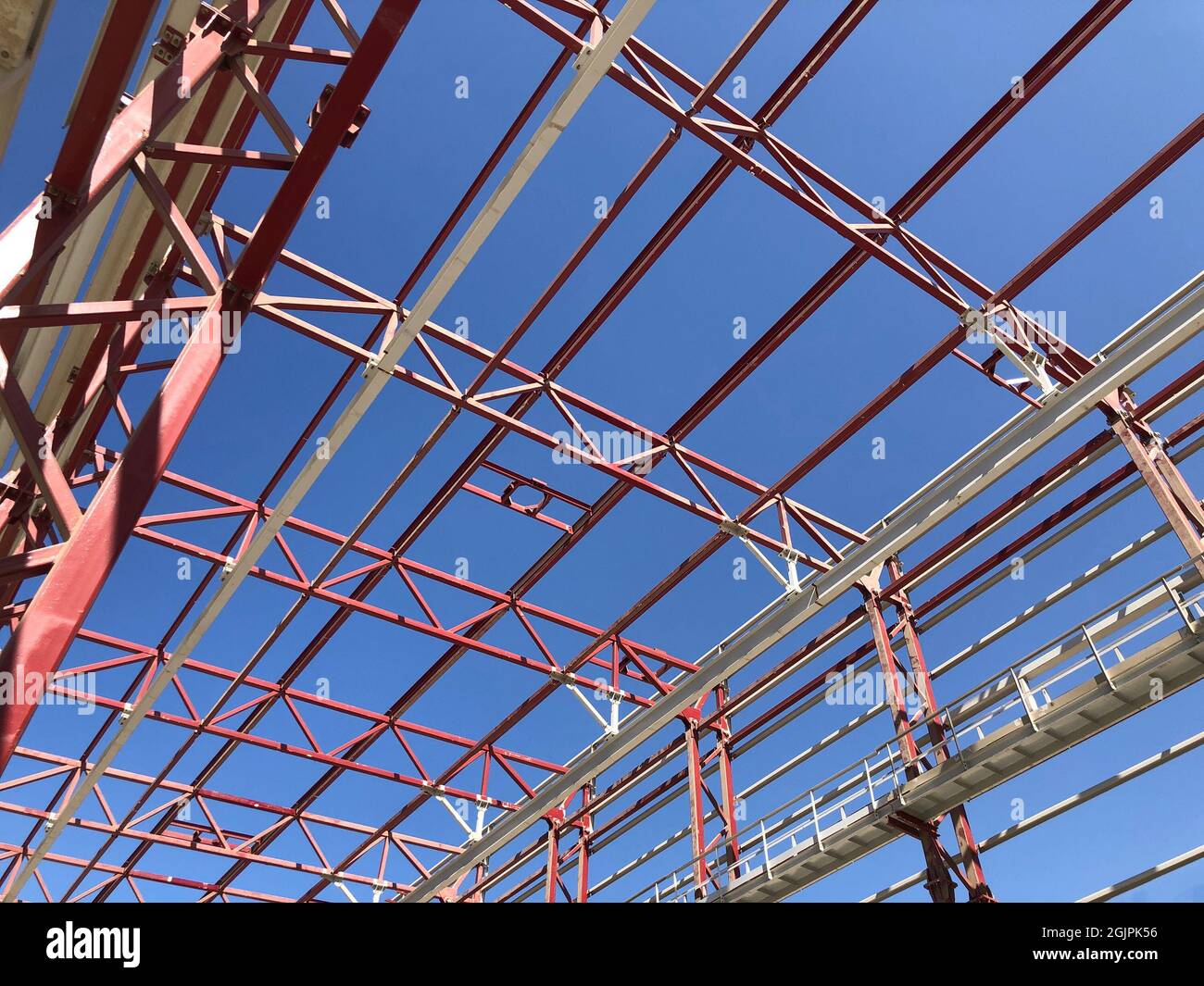 Overhead traveling gantry crane beam and truss ceilings Stock Photo Alamy