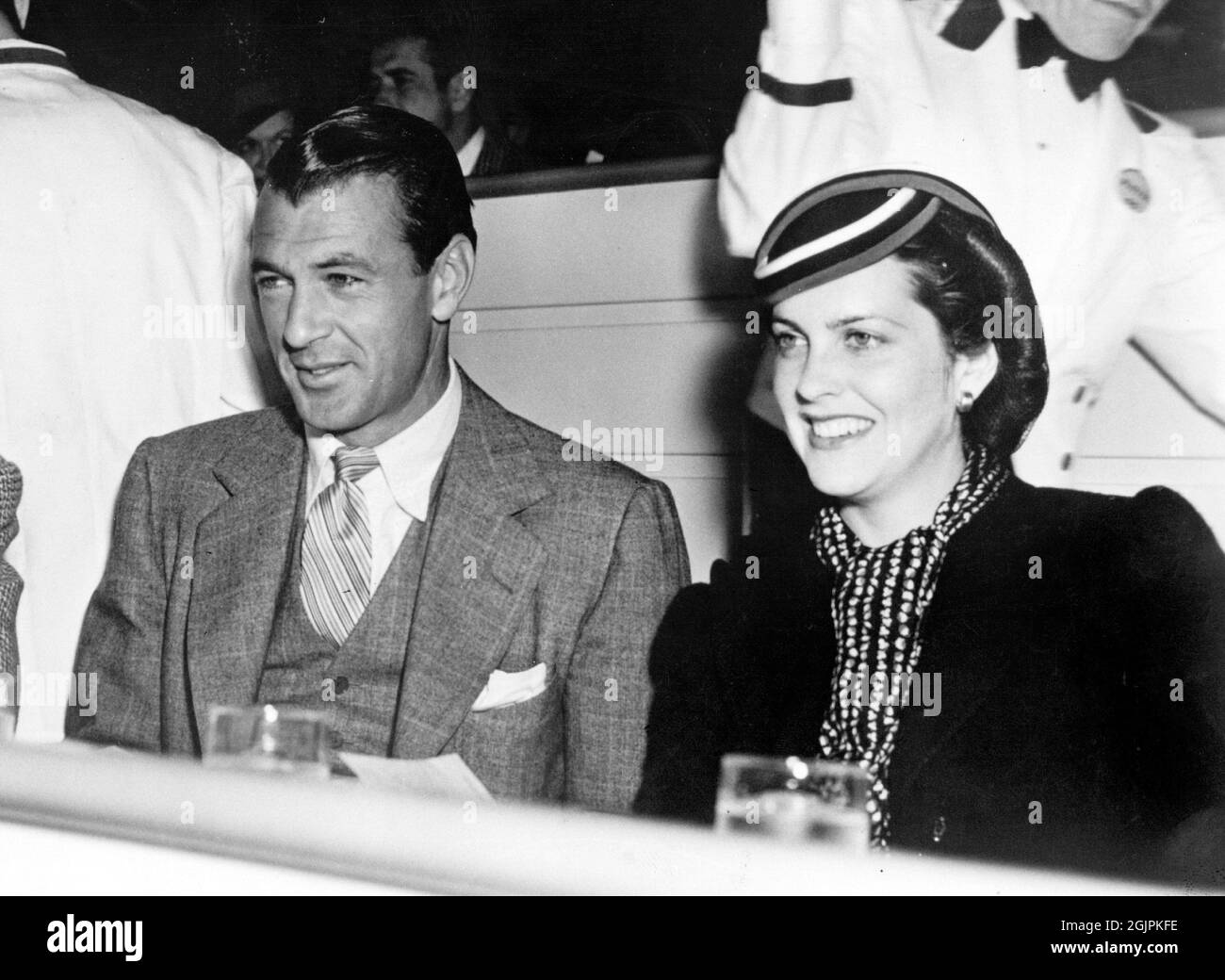 Gary Cooper and his wife, Veronica Balfe, circa 1935 / File Reference # 34145-463THA Stock Photo