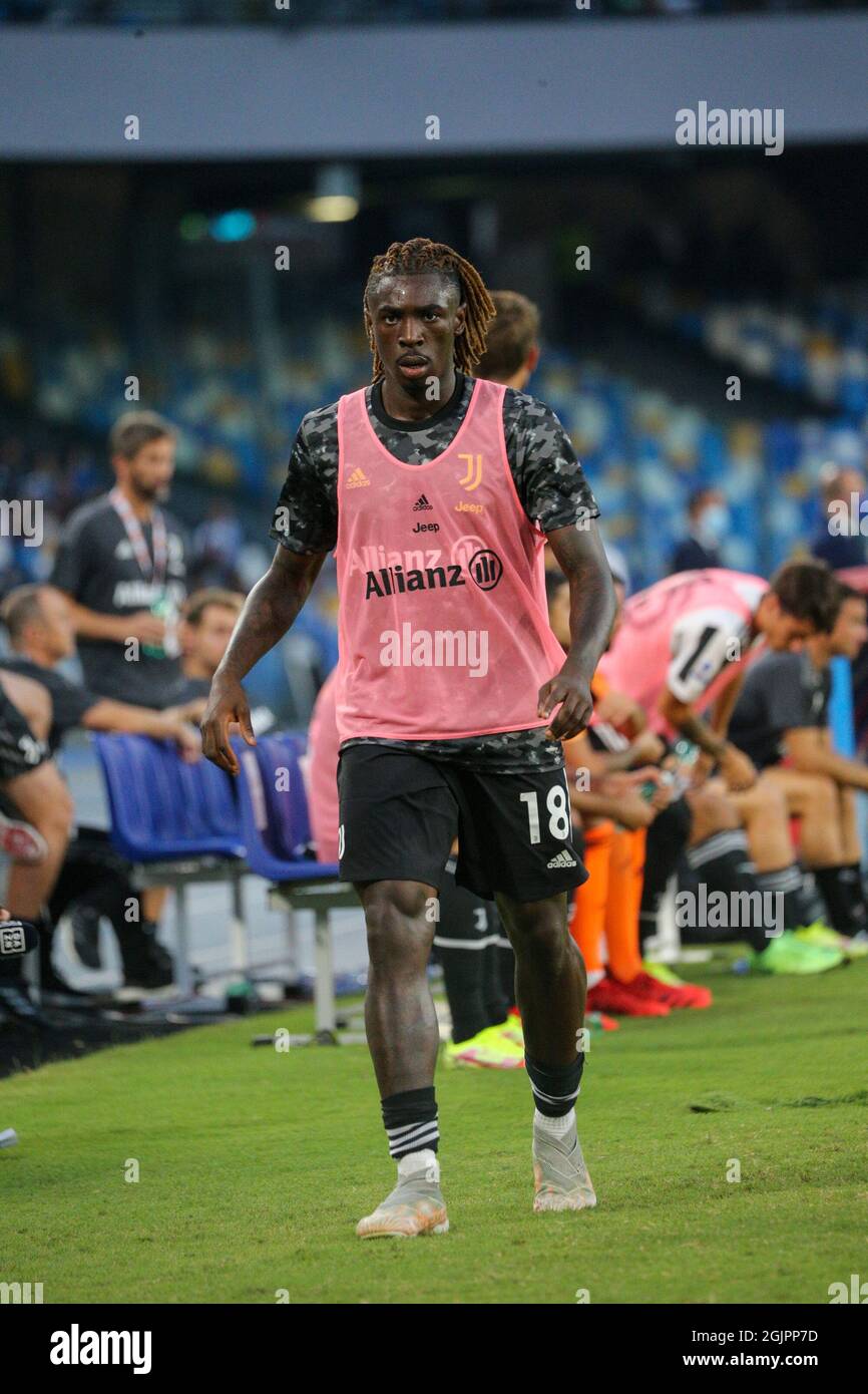 Naples, Campania, Italy. 11th Sep, 2021. During the Italian Serie A Football match SSC Napoli vs FC Juventus on September 11, 2021 at the Diego Armando Maradona Stadium in Naples.In picture: Moise kean (Credit Image: © Fabio Sasso/ZUMA Press Wire) Stock Photo