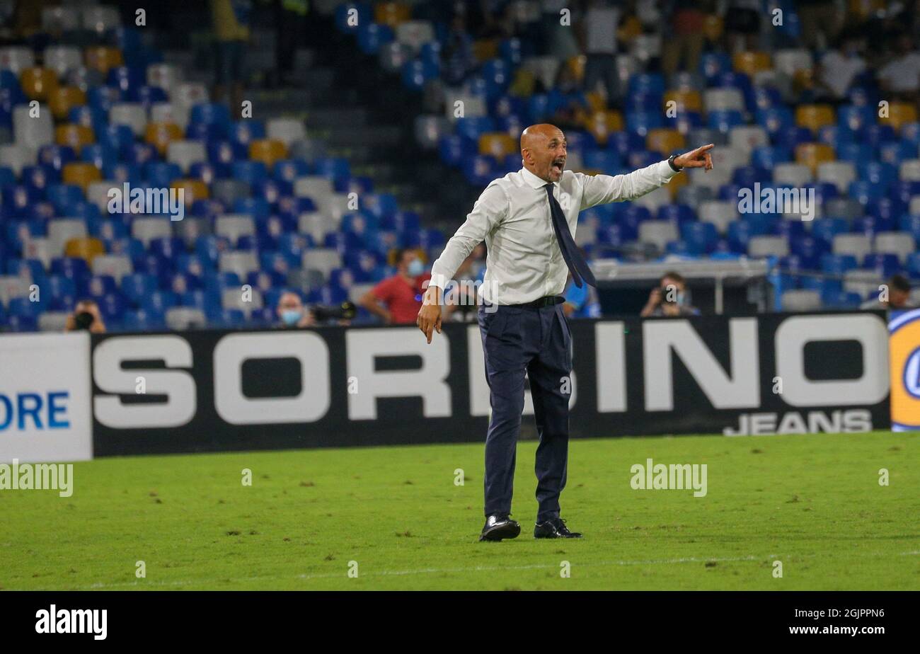 Naples, Campania, Italy. 11th Sep, 2021. During the Italian Serie A Football match SSC Napoli vs FC Juventus on September 11, 2021 at the Diego Armando Maradona Stadium in Naples.In picture: Luciano Spalletti (Credit Image: © Fabio Sasso/ZUMA Press Wire) Stock Photo