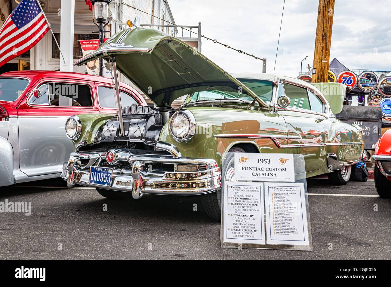 Virginia City, NV - July 30, 2021: 1953 Pontiac Chieftain Custom Catalina at a local car show. Stock Photo