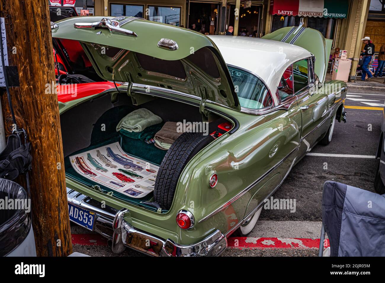 Virginia City, NV - July 30, 2021: 1953 Pontiac Chieftain Custom Catalina at a local car show. Stock Photo
