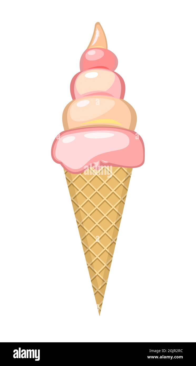 Ice cream. The object is isolated on a white background. Summer food ...