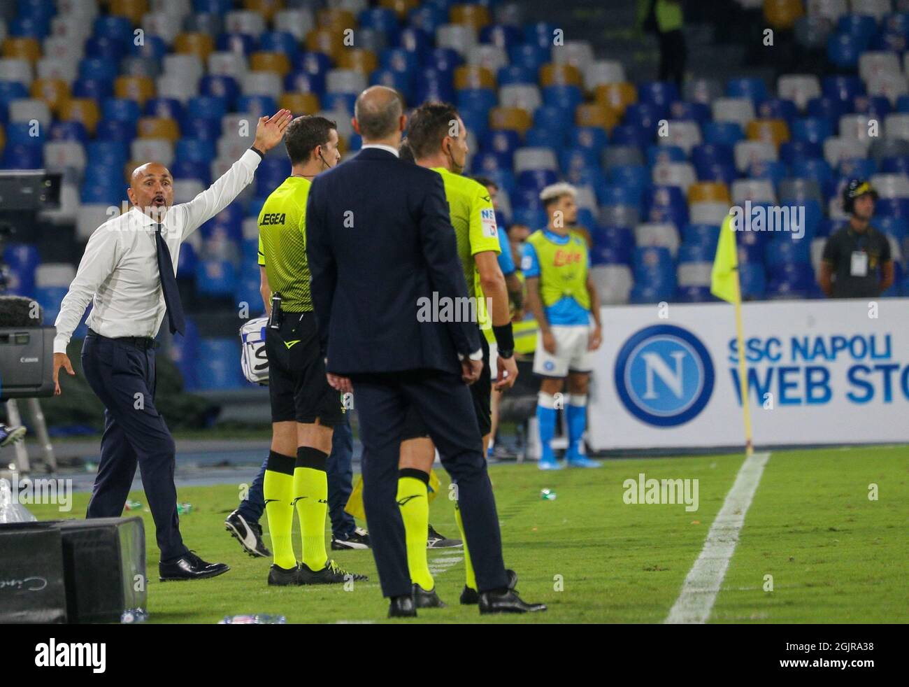 Naples, Campania, Italy. 11th Sep, 2021. During the Italian Serie A Football match SSC Napoli vs FC Juventus on September 11, 2021 at the Diego Armando Maradona Stadium in Naples.In picture: Luciano Spalletti (Credit Image: © Fabio Sasso/ZUMA Press Wire) Stock Photo