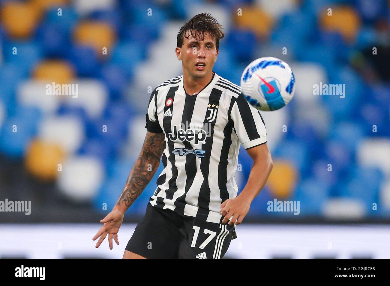 Juventus's Italian defender Luca Pellegrini controls the ball during ...