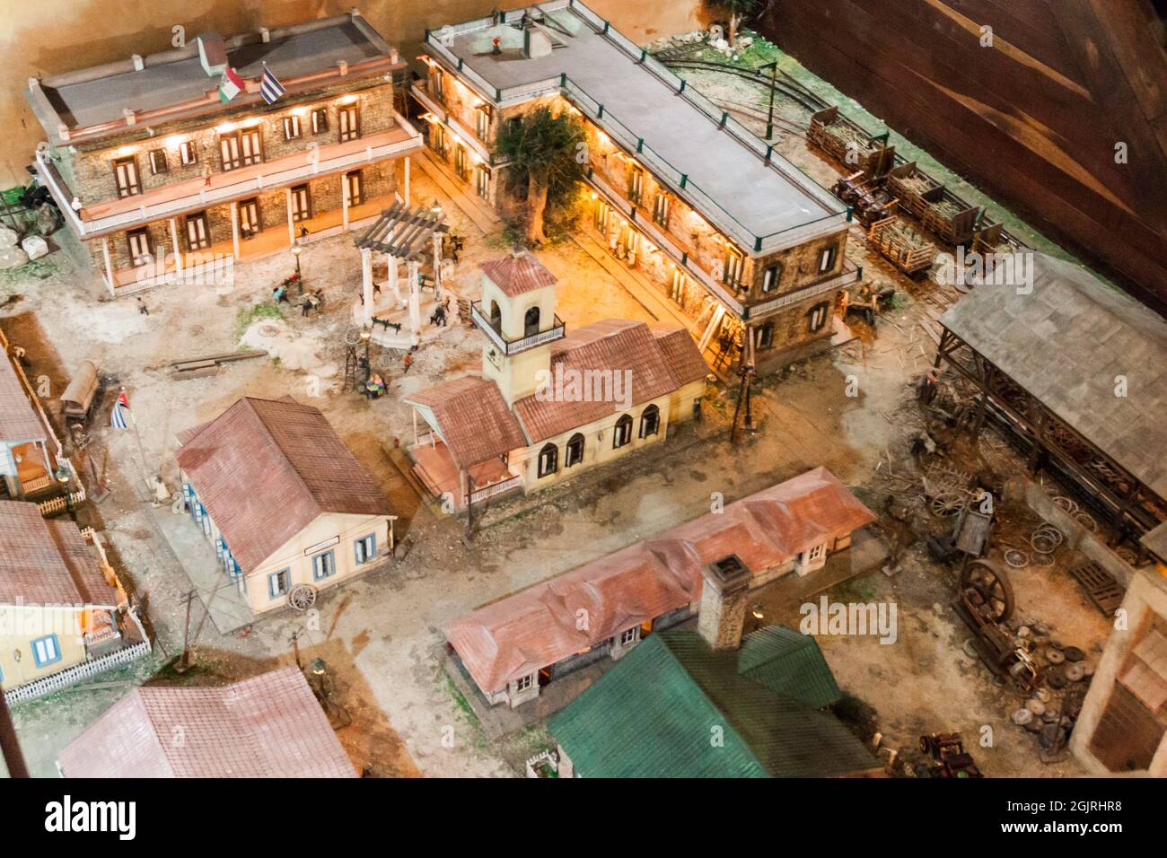 HAVANA, CUBA FEB 23, 2016 Model of sugar cane mill and rum factory