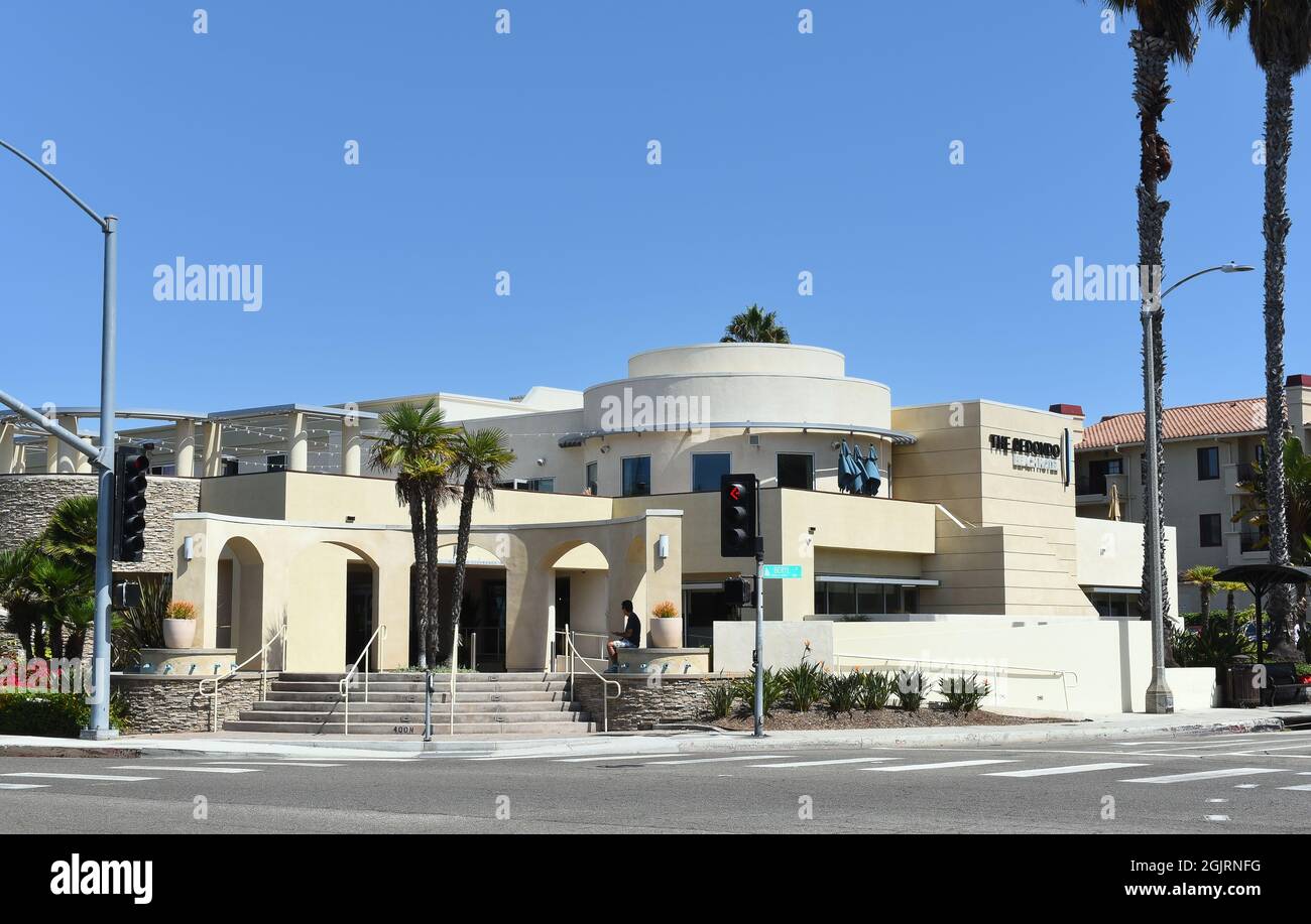 REDONDO BEACH, CALIFORNIA - 10 SEP 2021: The Redondo Beach Hotel, part of the Tapestry Collection by Hilton. Stock Photo