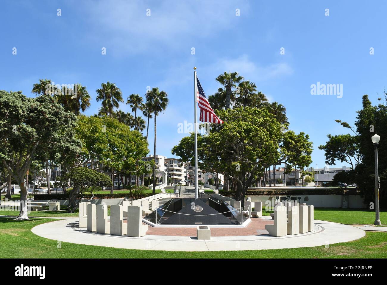 REDONDO BEACH, CALIFORNIA - 10 SEP 2021: The Memorial at Veterans Park in Redondo Beach. Stock Photo