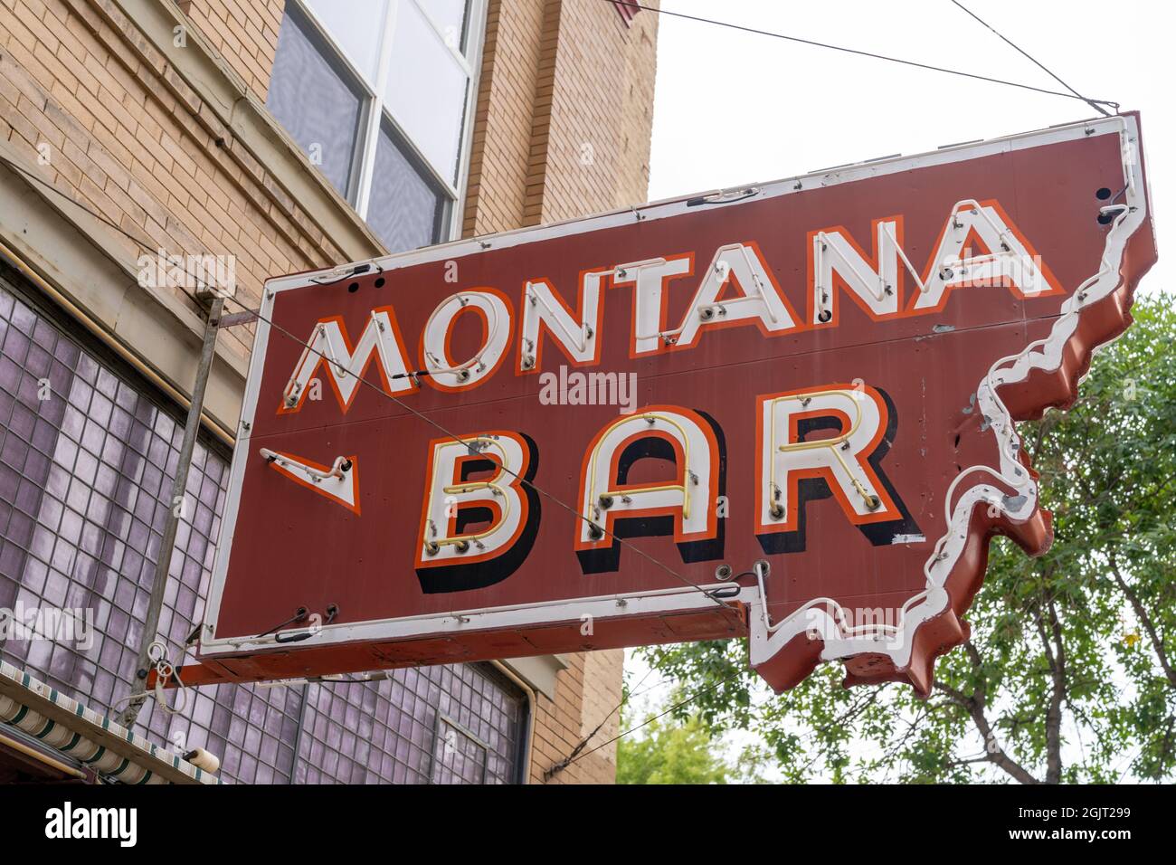 Miles City, Montana August 26, 2021 Classic neon sign for the