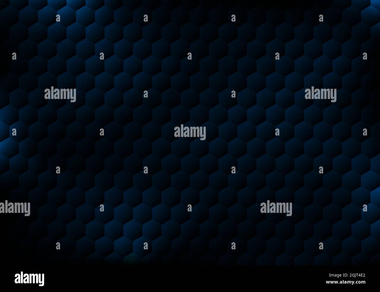 Abstract black hexagon pattern blue lighting effect background and texture. Vector illustration Stock Vector
