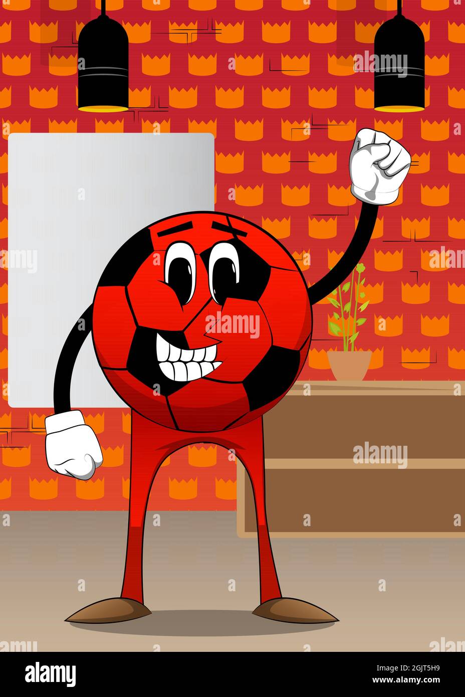 Soccer ball making power to the people fist gesture. Traditional