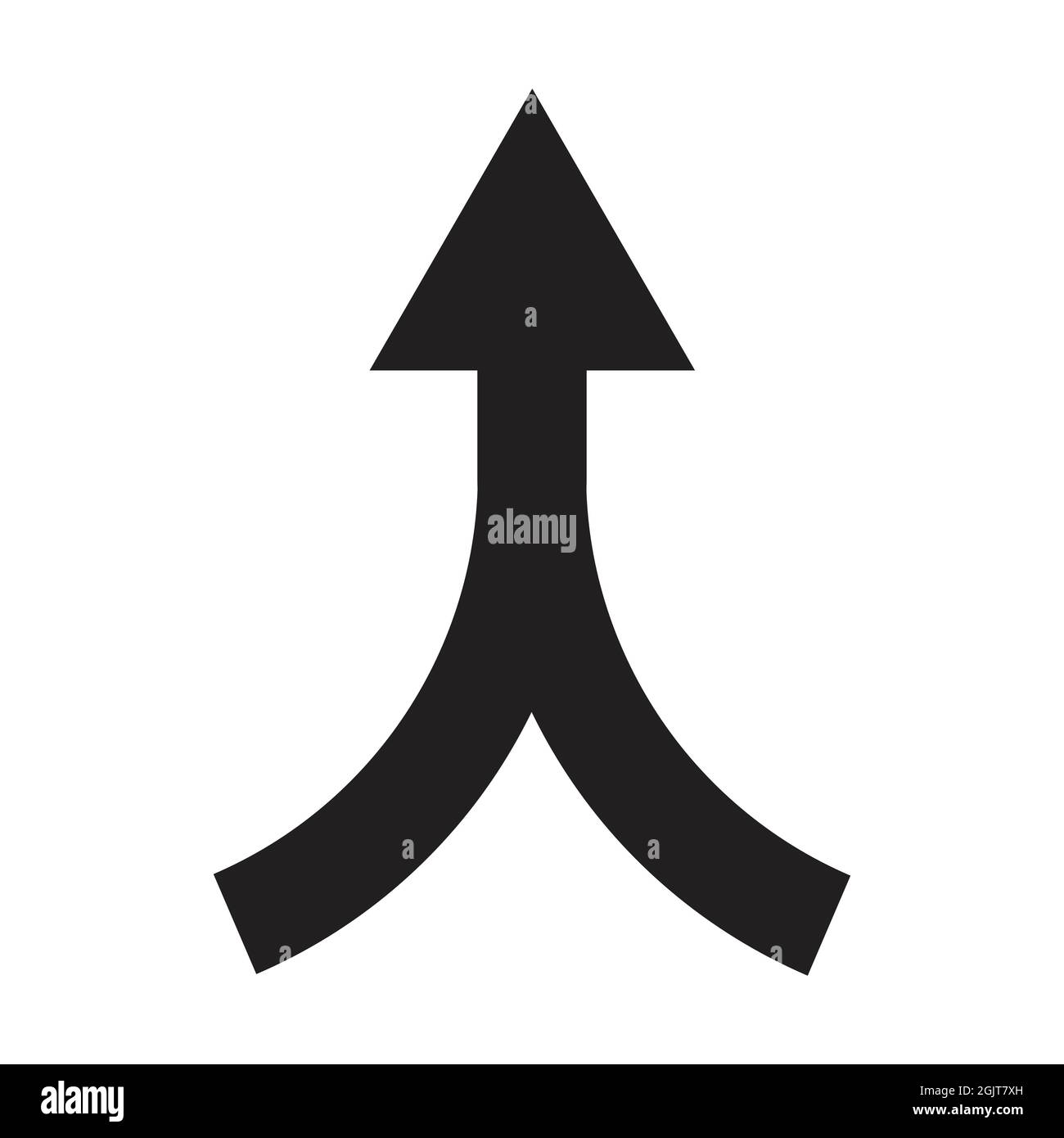 two arrows merging icon vector  collaboration, partnership, alliance, joining and growth concept for graphic design, logo, website, social media, mobi Stock Vector