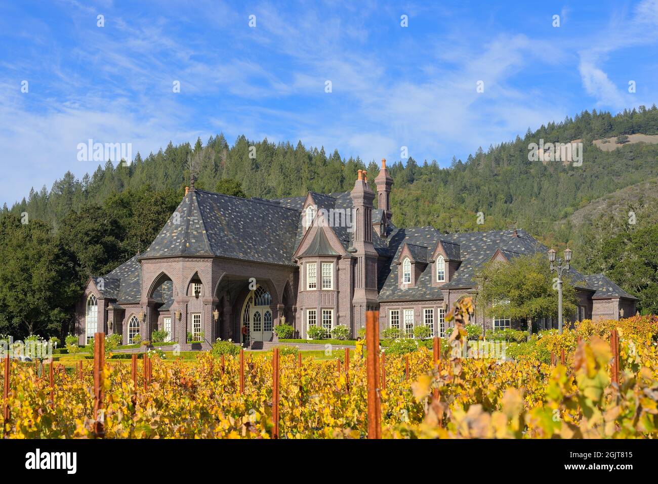 The Ledson Winery during a beautiful fall at the northern Sonoma Valley