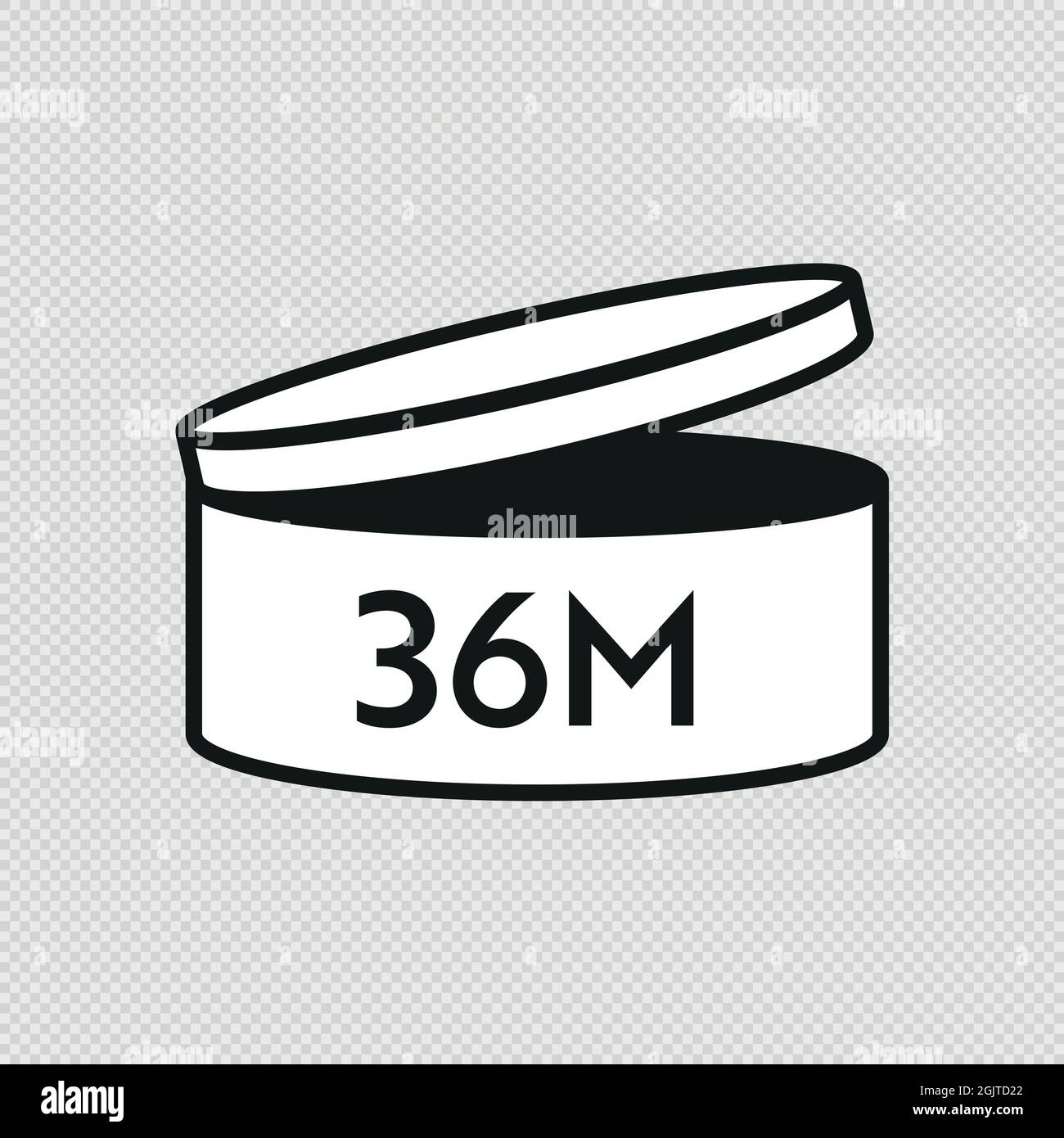 PAO vector icon 36 month. Period after opening symbols. Can with open