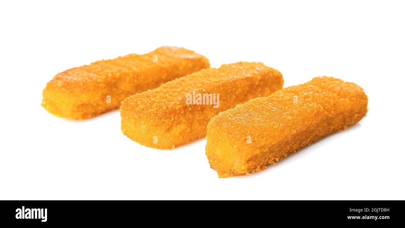 Cheese sticks on white background Stock Photo Alamy