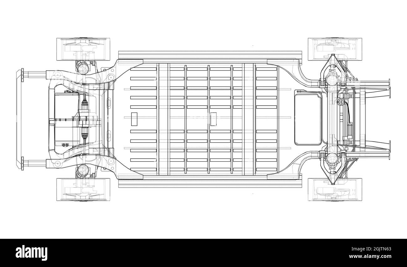 Electric Car Chassis with battery. Vector Stock Vector Image & Art Alamy