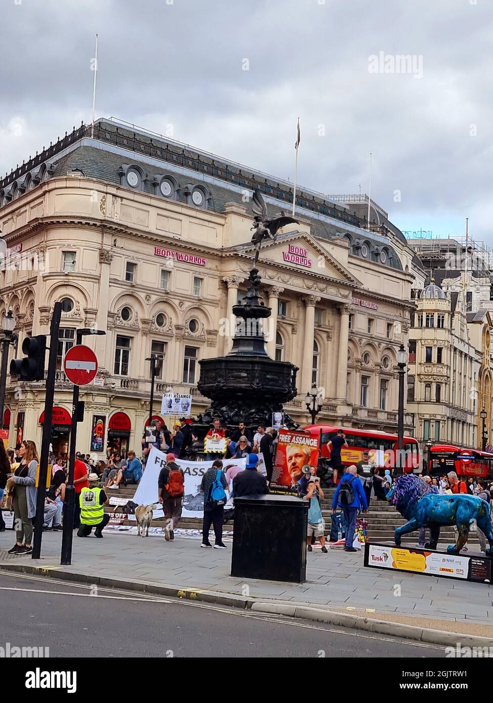 London, United Kingdom. 11th Sep, 2021. Free Julian Assange. Hundreds of Julian Assange supporters and activist gathered in London to protest against his extradition case and demand he be released. Credit: Majority World CIC/Alamy Live News Stock Photo