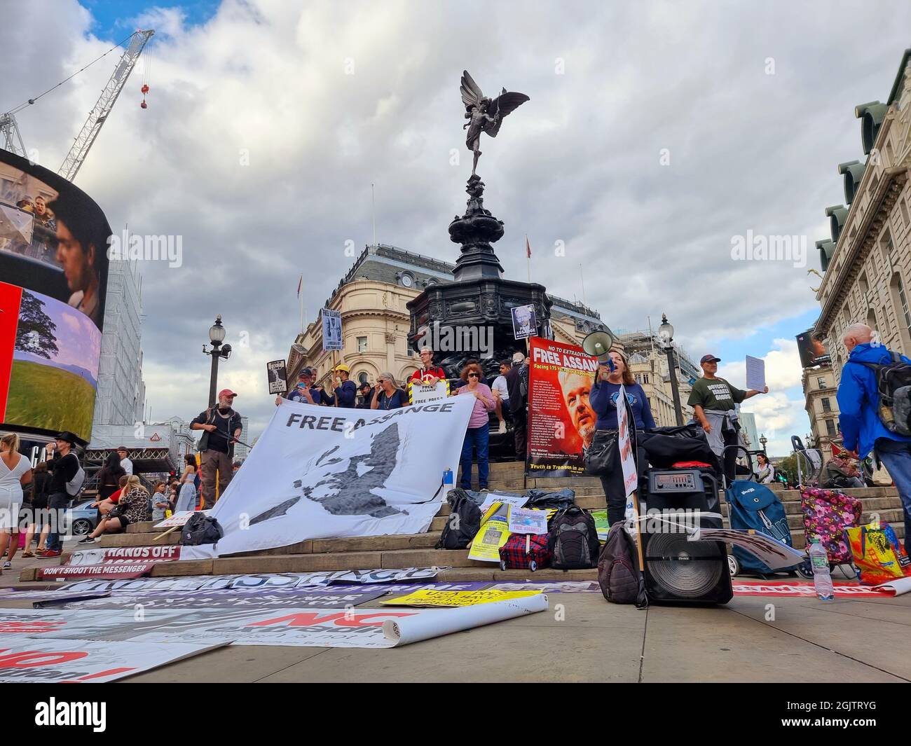 London, United Kingdom. 11th Sep, 2021. Free Julian Assange. Hundreds of Julian Assange supporters and activist gathered in London to protest against his extradition case and demand he be released. Credit: Majority World CIC/Alamy Live News Stock Photo