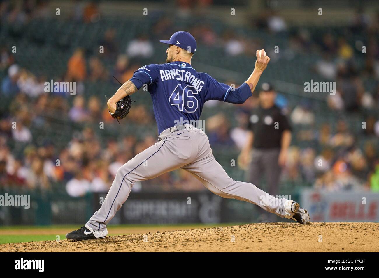 Detroit MI, USA. 11th Sep, 2021. Tampa Bay pitcher Shawn Armstrong (46