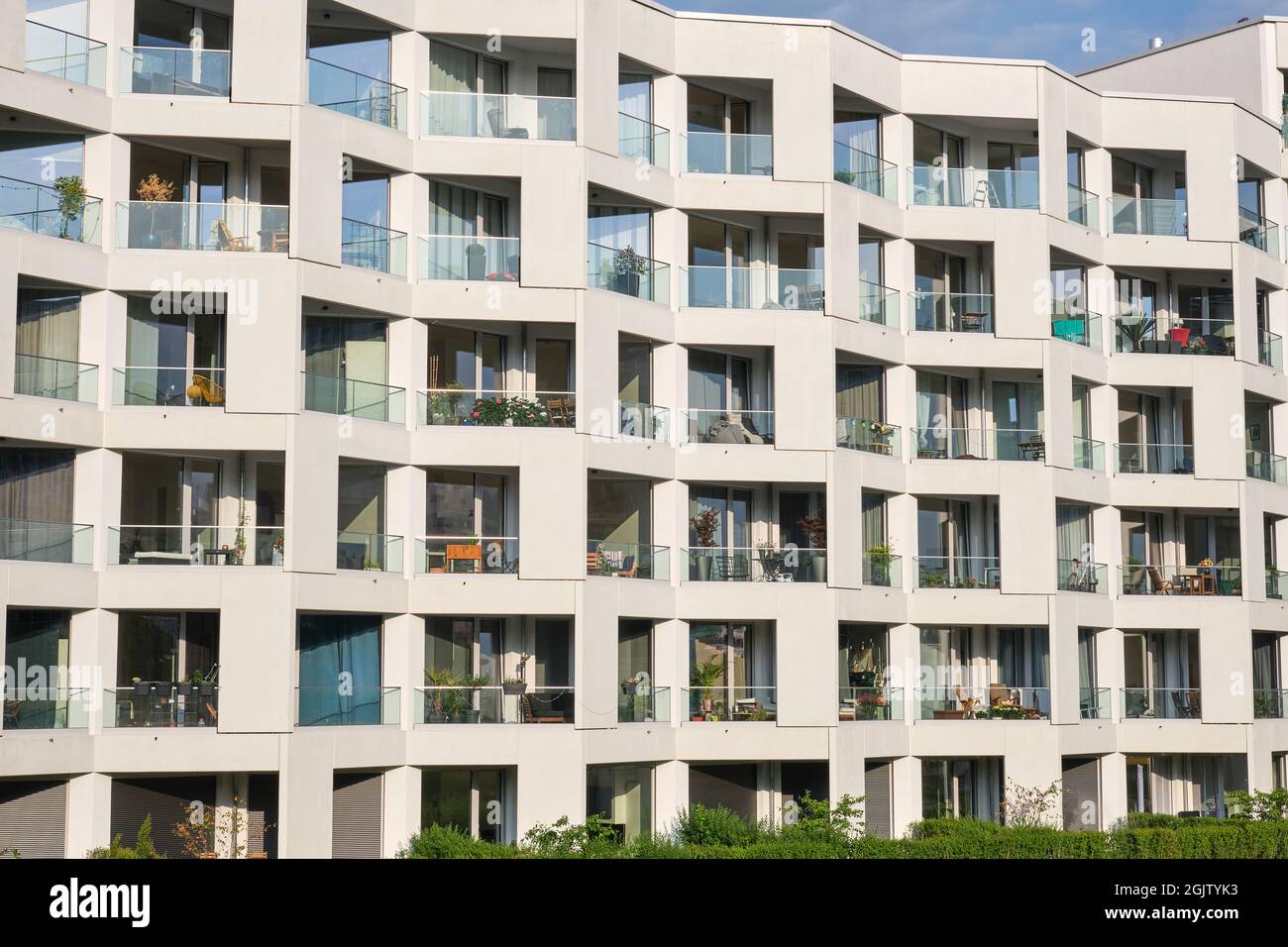 New multi-family apartment building seen in downtown Berlin, Germany Stock Photo