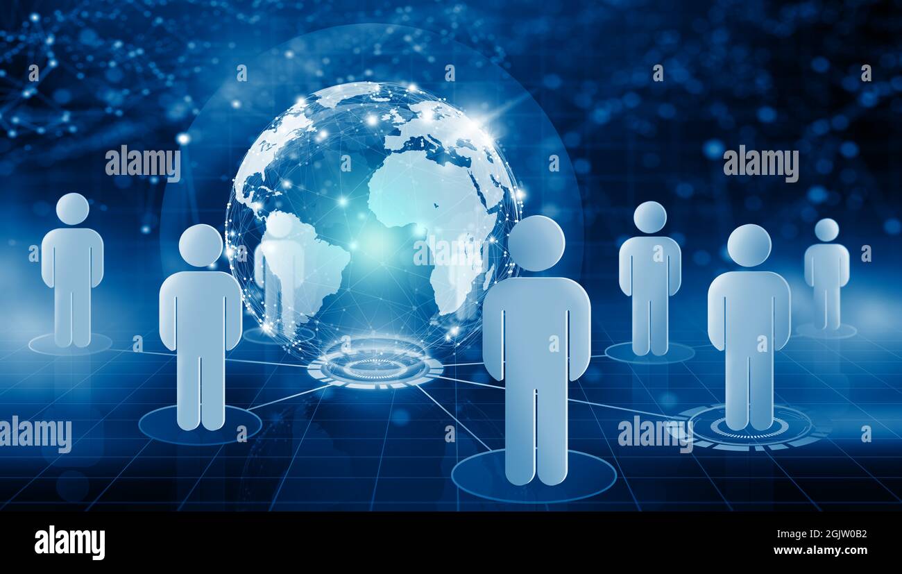 Global business and Networking people with technology background. Global  communication network and Network community concept. 3D Rendering Stock  Photo - Alamy