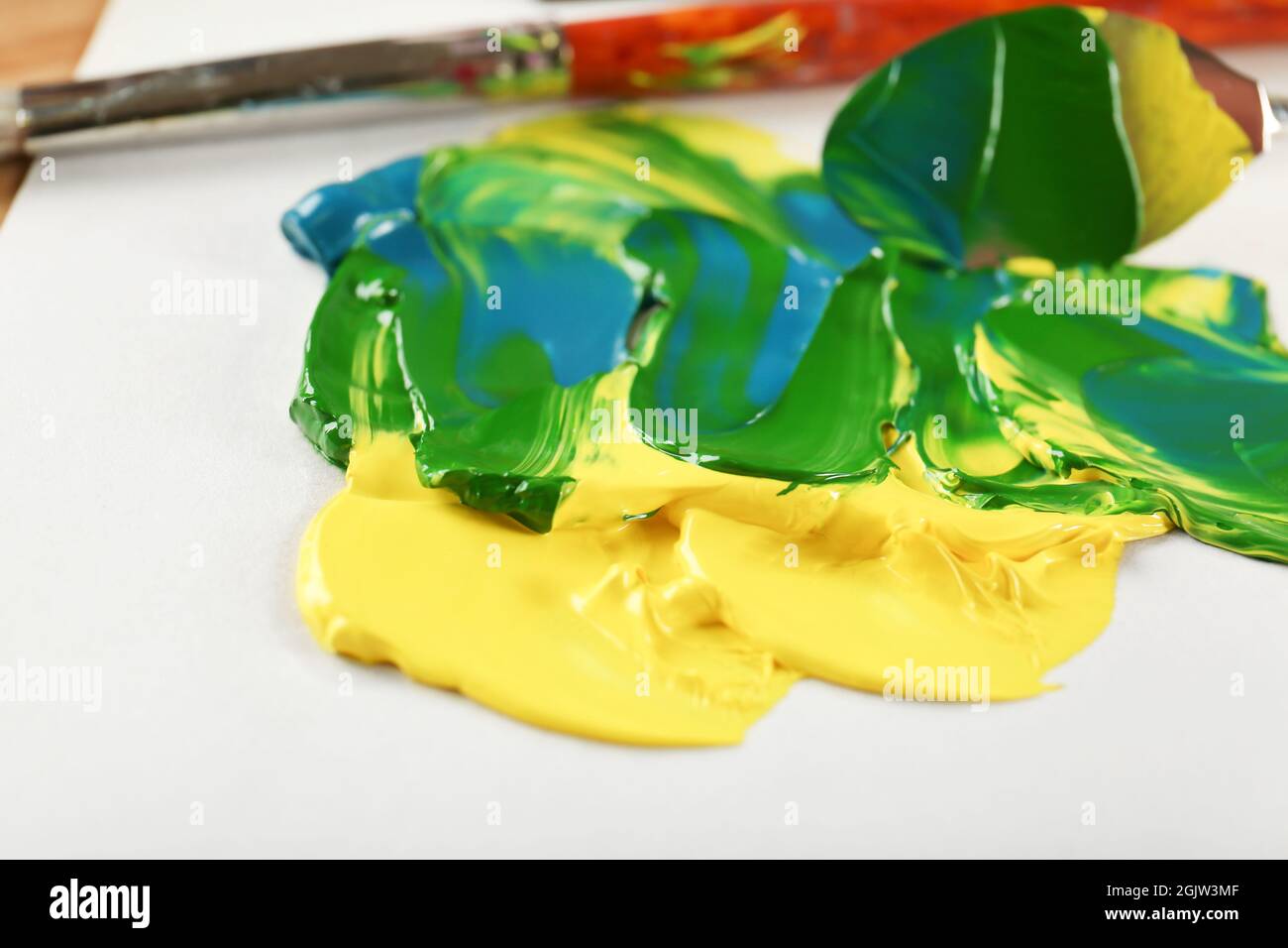 Oil paint on paper, closeup Stock Photo Alamy