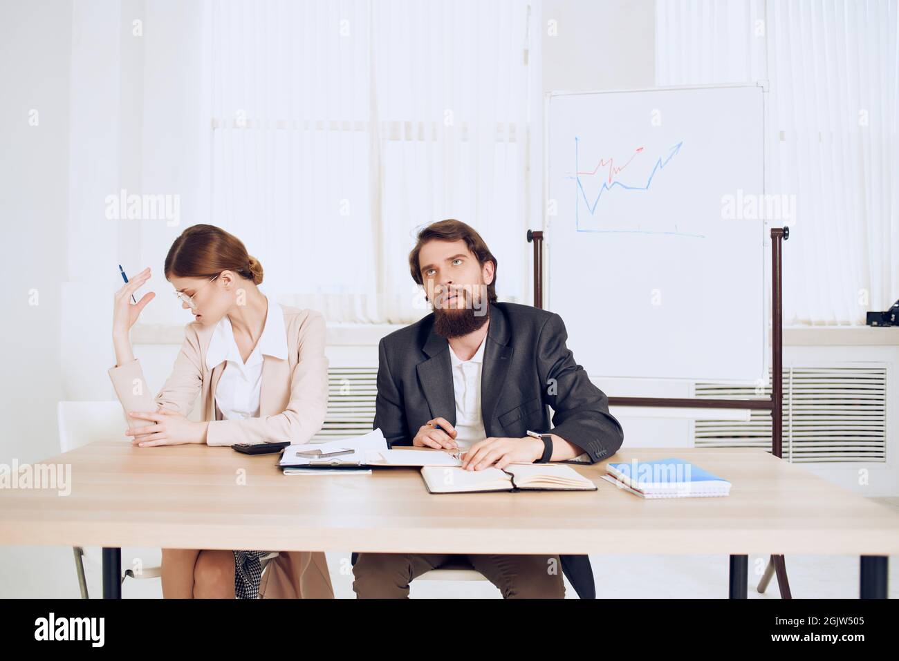 work colleagues communication disorder problems emotion Stock Photo - Alamy