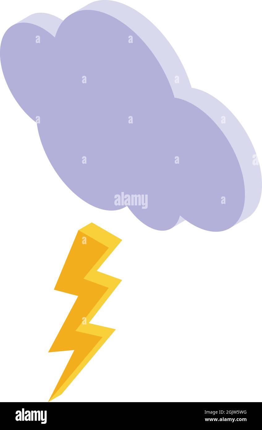 Thunderstorm cloud icon isometric vector. Rain weather. Forecast storm Stock Vector
